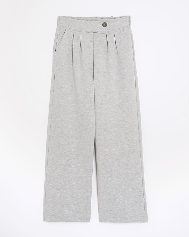 river island Grey Tailored Jersey Wide Leg Trousers