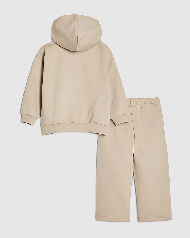 River Island Mini Boys Beige Essentialism Hoodie Set