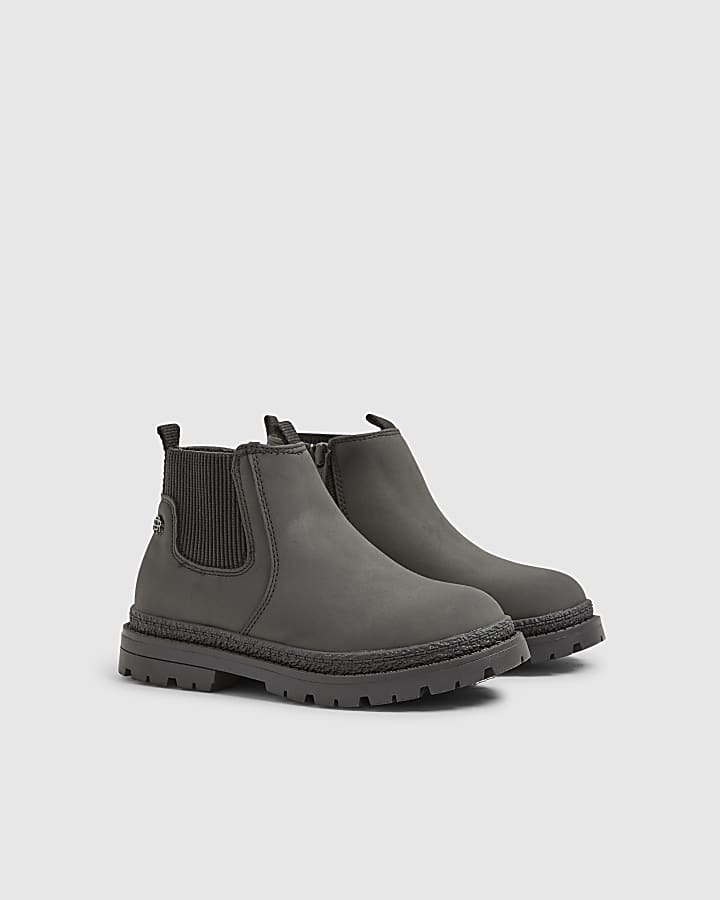 River Island Mini Boys Black Borg Lined Chelsea Boots