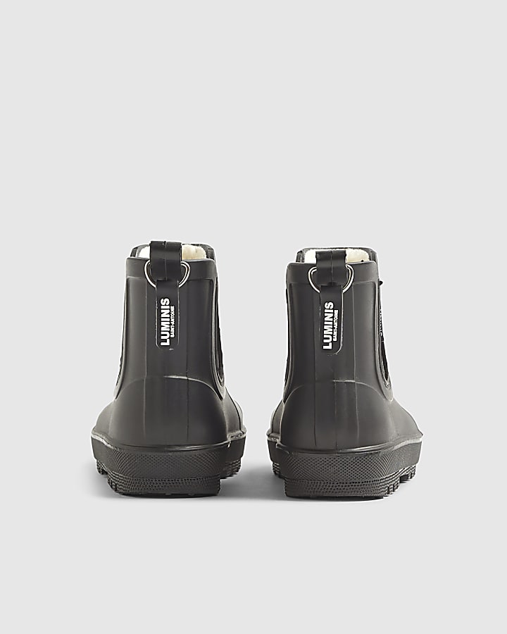 River Island Mini Boys Black Borg Lined Welly Boots
