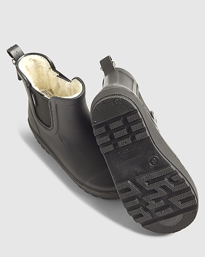River Island Mini Boys Black Borg Lined Welly Boots
