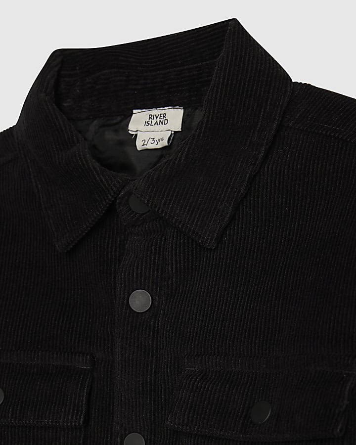 river island Mini Boys Black Corduroy Lined Shacket