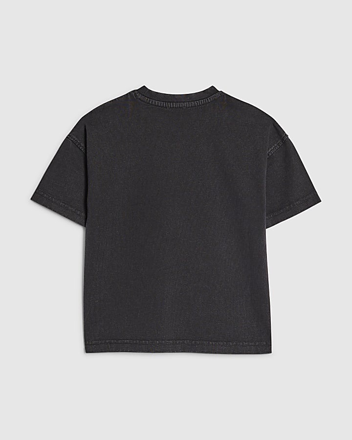 River Island Mini Boys Black Palais Dragon Splice T-Shirt