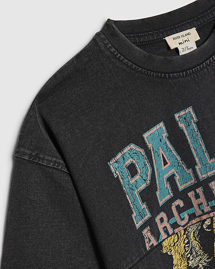 River Island Mini Boys Black Palais Dragon Splice T-Shirt