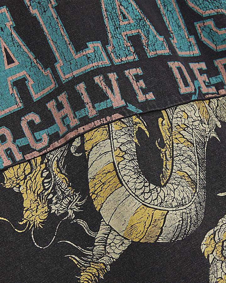 River Island Mini Boys Black Palais Dragon Splice T-Shirt