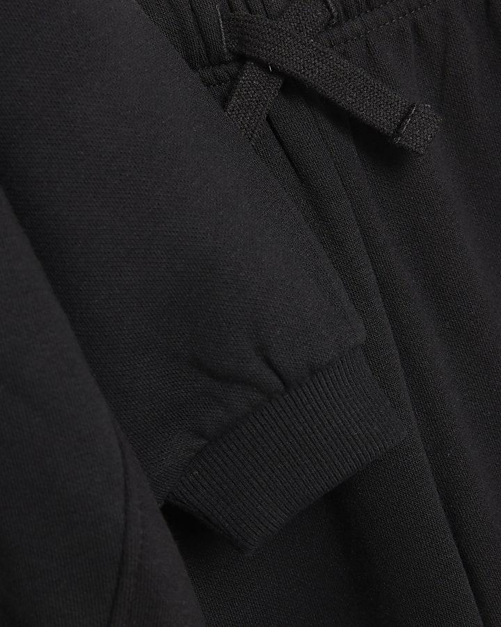river island Mini Boys Black RR Hoodie And Joggers Set