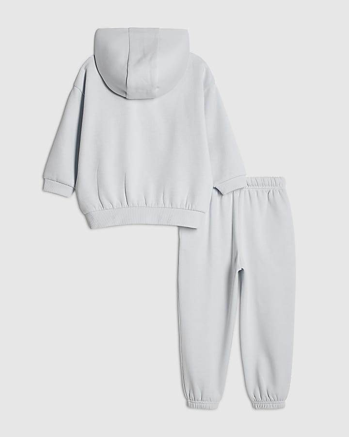 River Island Mini Boys Blue Essentialism Hoodie Set