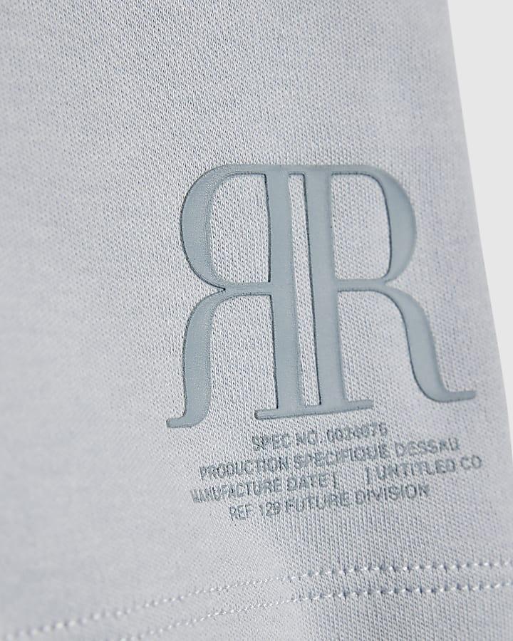 River Island Mini Boys Blue RR T-Shirt And Shorts Set