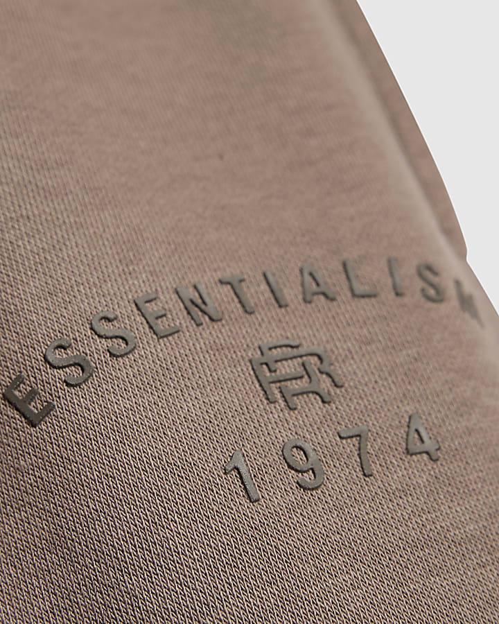 river island Mini Boys Brown Essentialism Hoodie Set