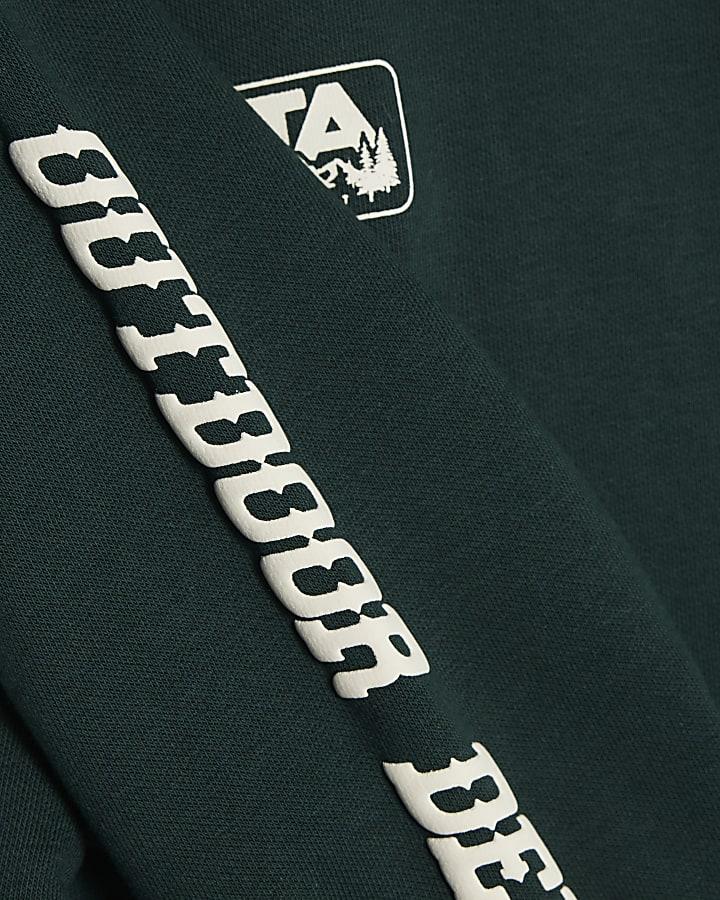 river island Mini Boys Green Alpine Badge Sweatshirt