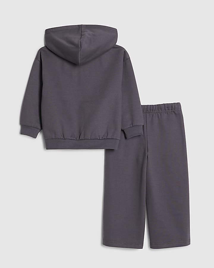 River Island Mini Boys Grey Japanese Dragon Hoodie Set