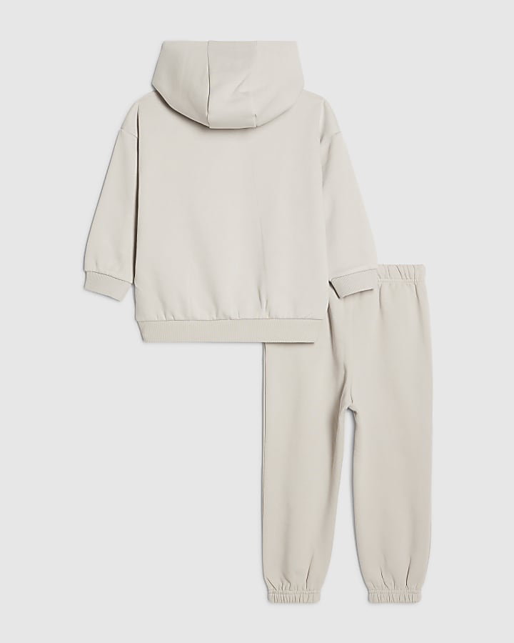 River Island Mini Boys Grey RR Hoodie And Joggers Set