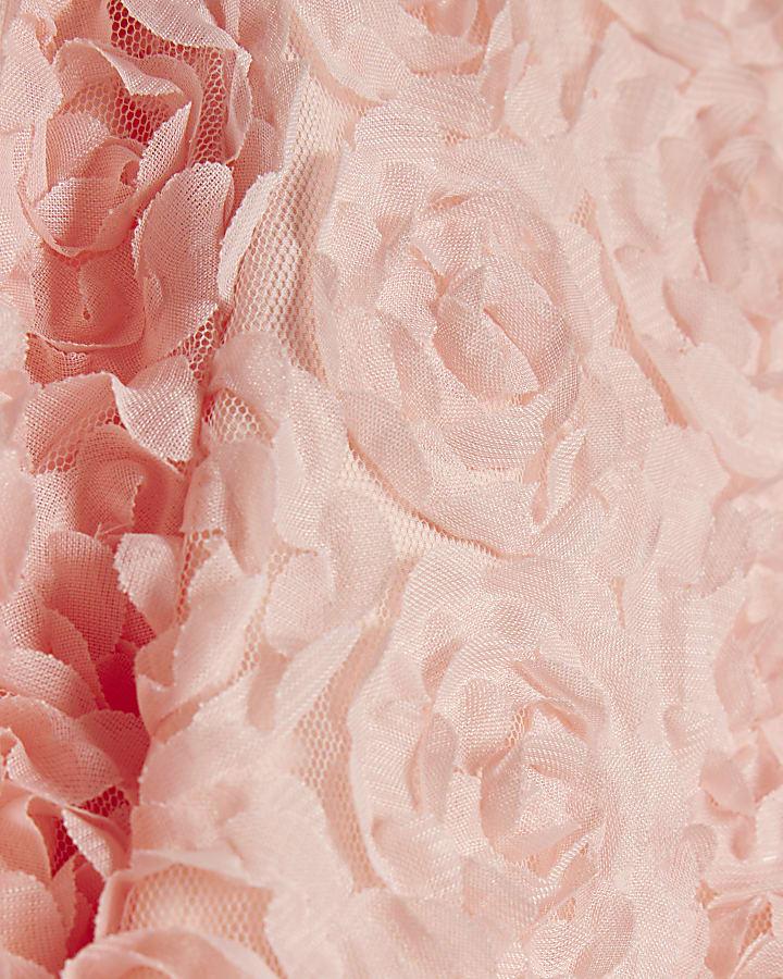 River Island Mini Girls Pink 3D Floral Bomber Jacket