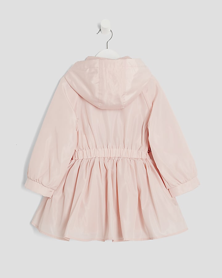 River Island Mini Girls Pink Peplum Hooded Raincoat