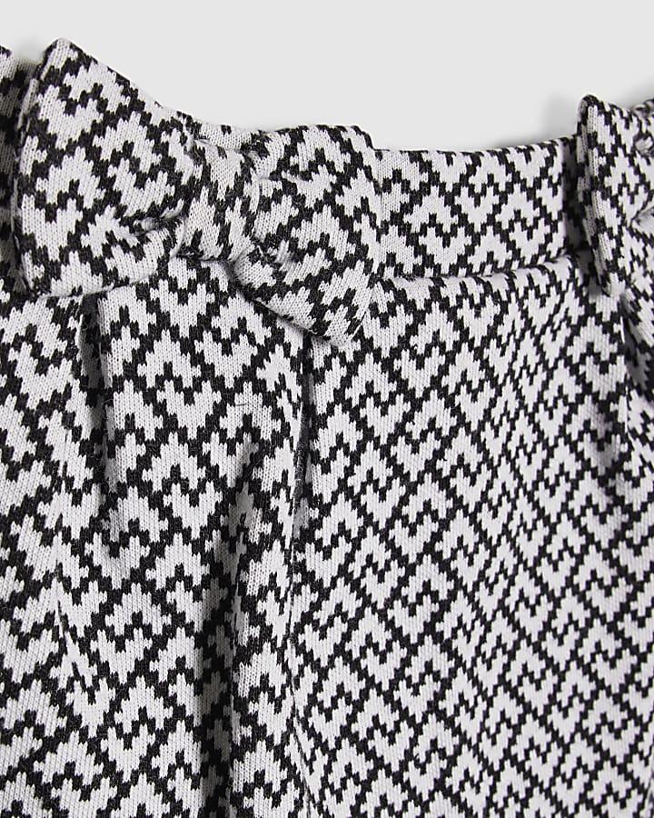 river island Mini Girls White Bow Top And Skort Set