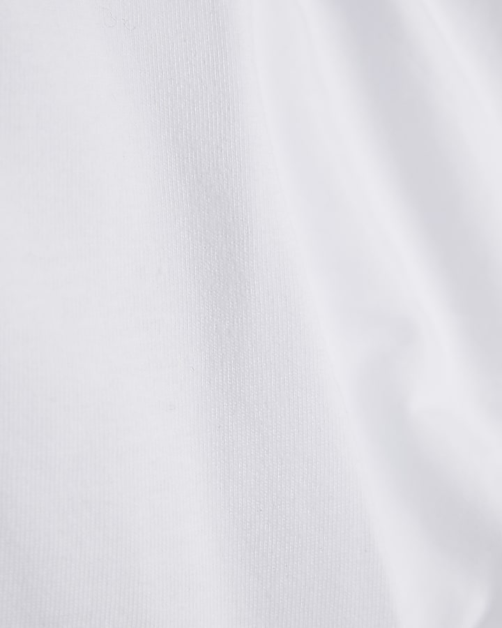 river island Mini Girls White Pearl Necklace T-Shirt