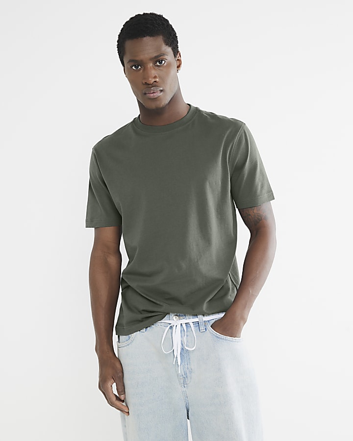 River Island Navy 3 Pack Short Sleeve Slim Fit T-Shirt