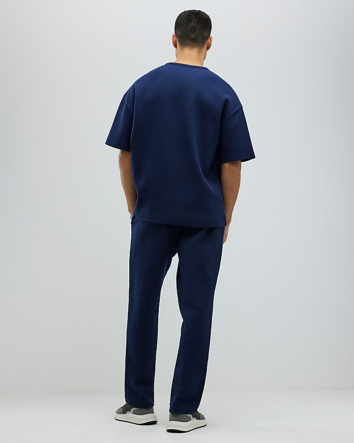 River Island Navy Oversized Fit T-Shirt And Joggers Set