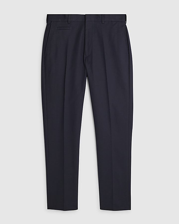 river island Navy Slim Fit Elasticated Chino Trousers