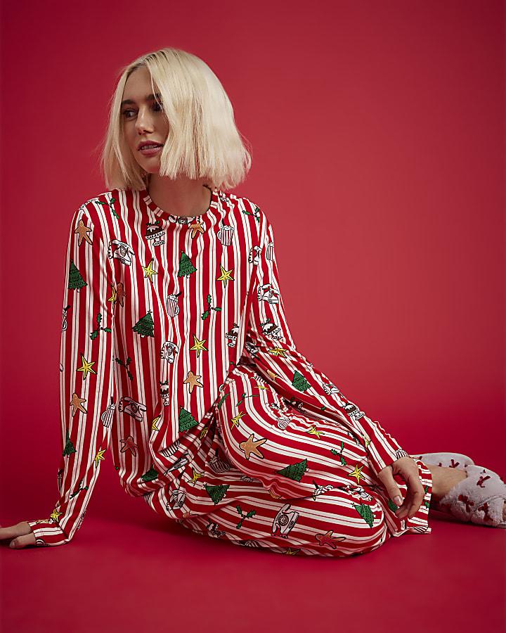 River Island Nephthys Red Family Christmas Pyjama Set