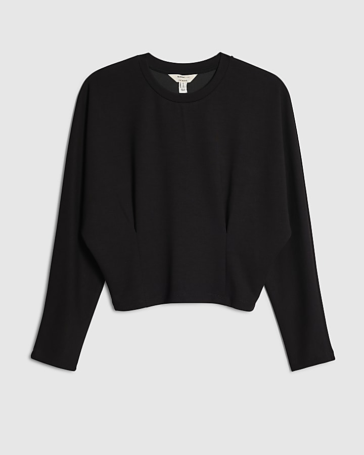 River Island Petite Black Premium Batwing Sweatshirt