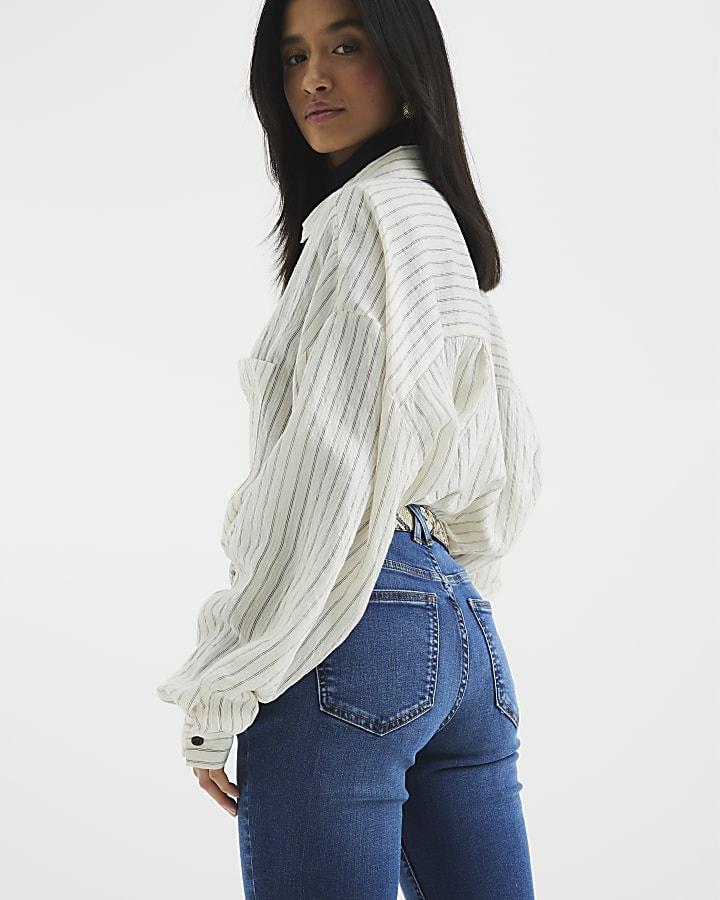 River Island Petite Blue Denim Mid Rise Bootcut Jeans