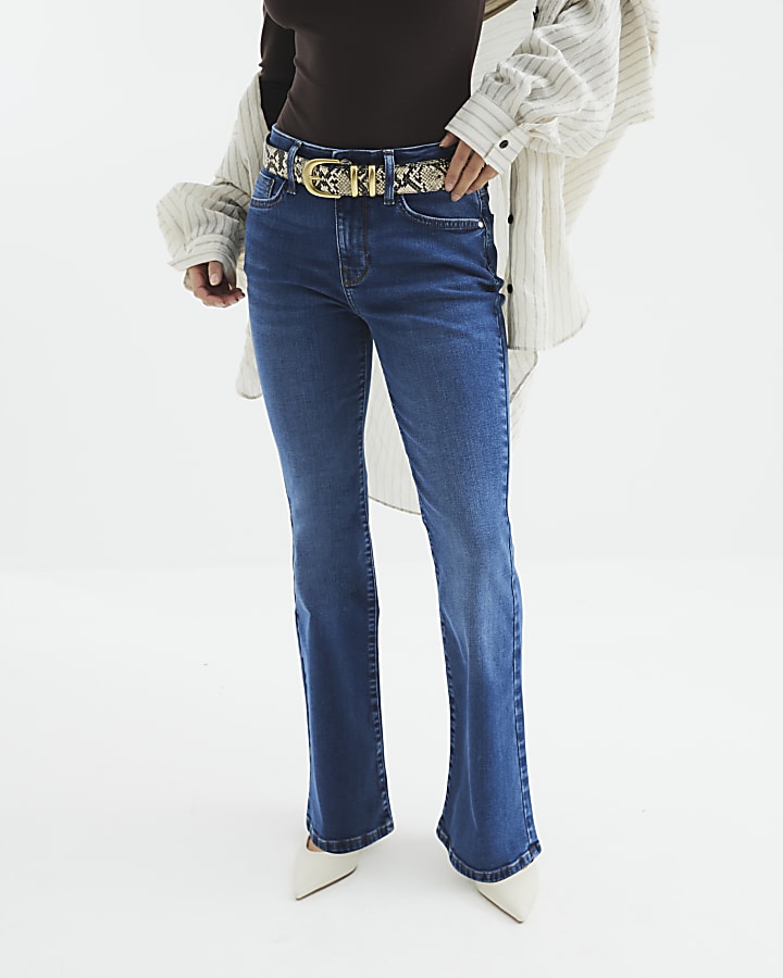 River Island Petite Blue Denim Mid Rise Bootcut Jeans