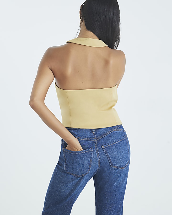 River Island Petite Blue High Rise Sculpt Mom Jeans