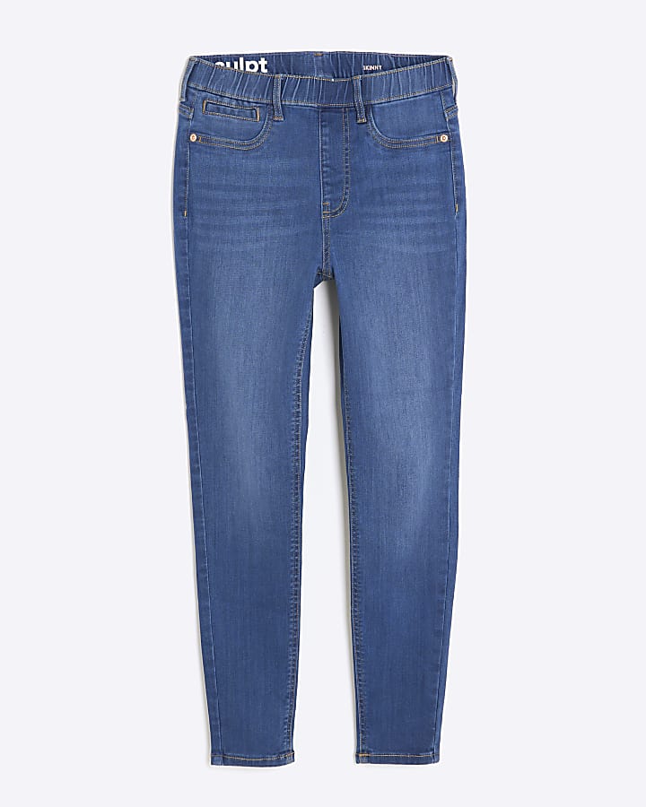 river island Petite Blue Pull-On Sculpt Skinny Jeans