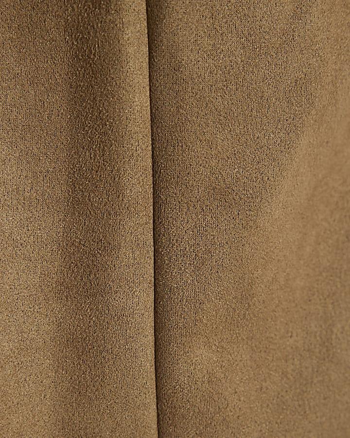 River Island Petite Brown Faux Suede Sleeveless Waistcoat