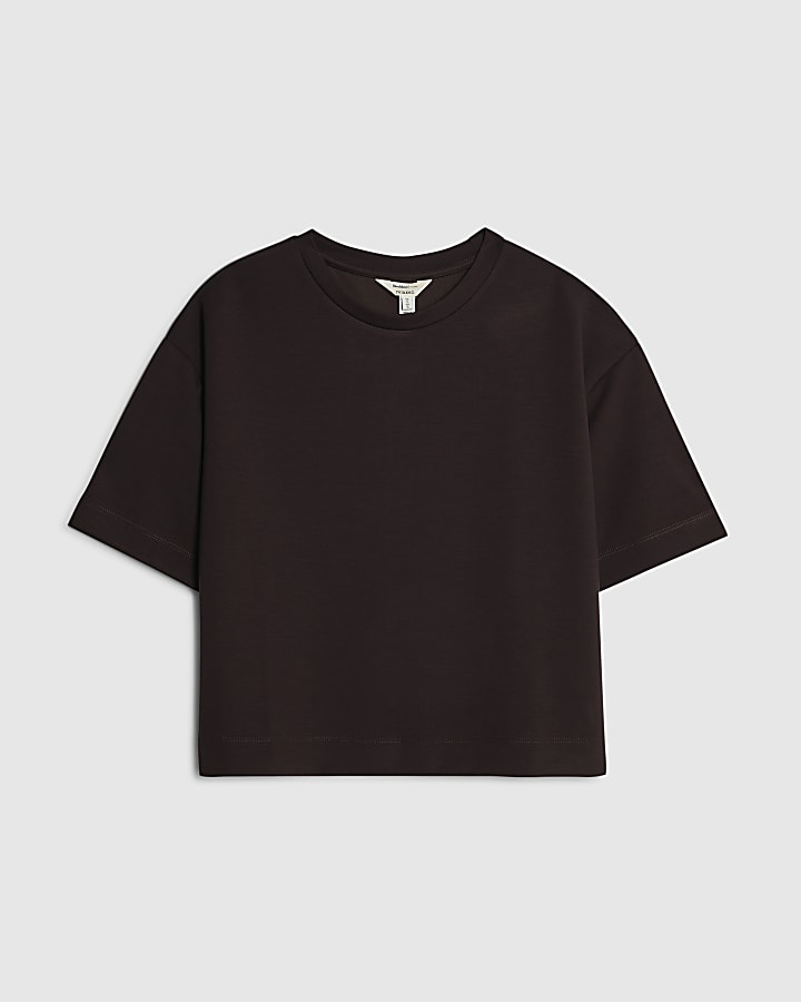 river island Petite Brown Premium Short Sleeve T-shirt