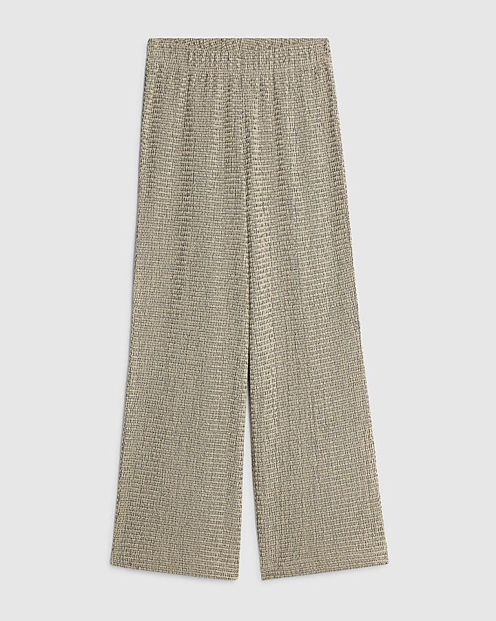 river island Petite Grey Textured Wide Leg Trousers