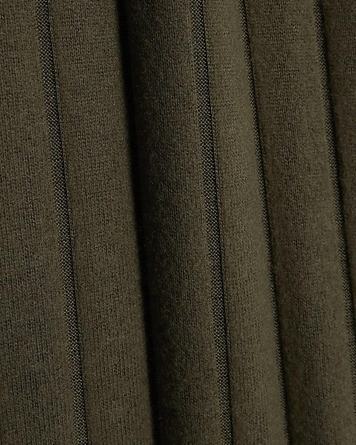 River Island Petite Khaki Cosy Wide Ribbed Trousers