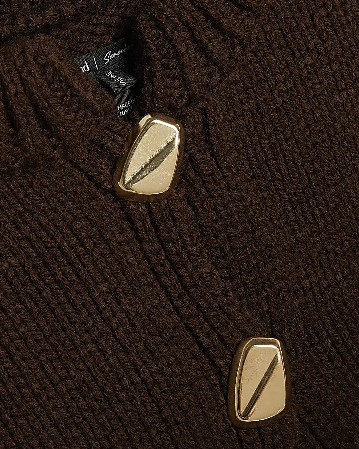 River Island Petite Knitted Sleeveless Button Cardigan