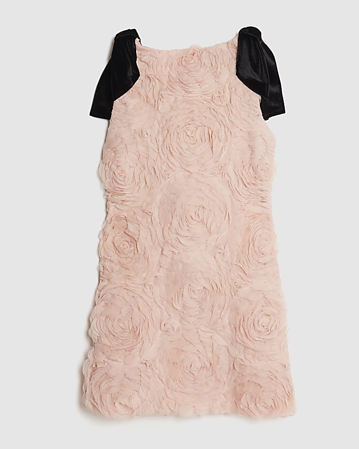 river island Pink Sleeveless 3D Rose Floral Mini Dress