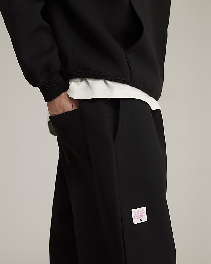 River Island Real Hackney Dave Black Floral Joggers