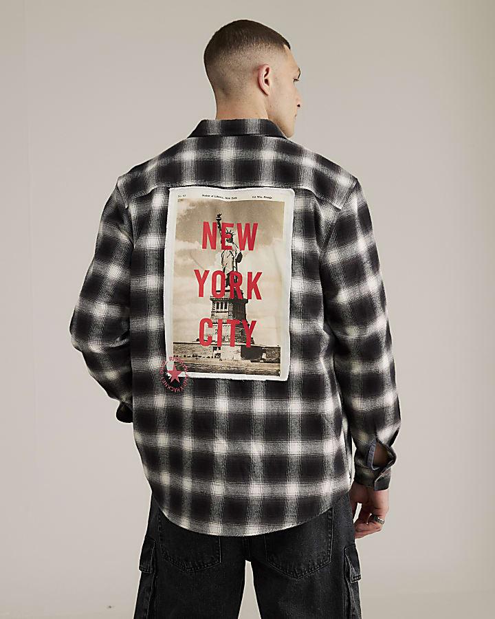 River Island Real Hackney Dave Black New York Shirt