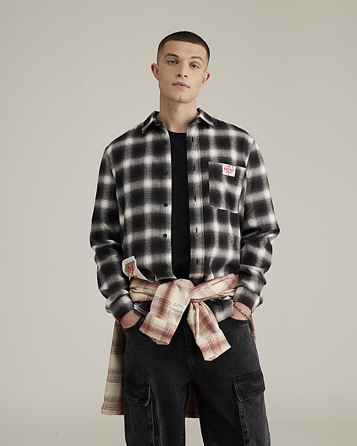 River Island Real Hackney Dave Black New York Shirt