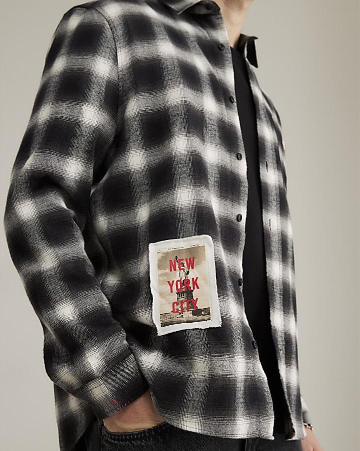 River Island Real Hackney Dave Black New York Shirt