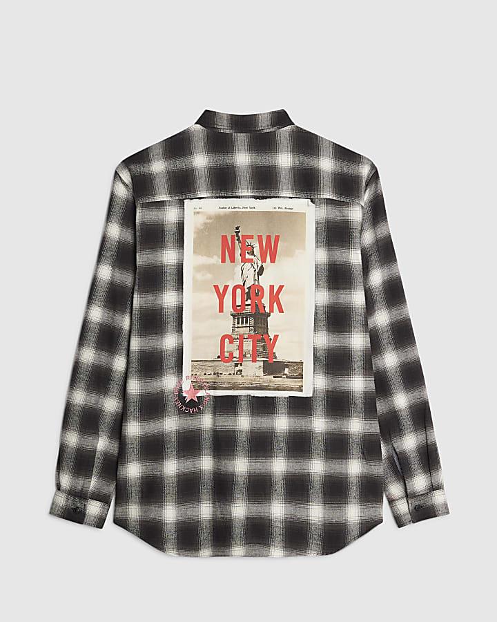 river island Real Hackney Dave Black New York Shirt