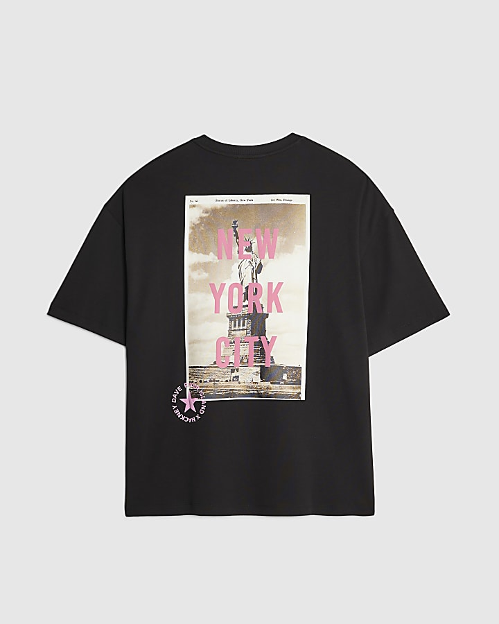 river island Real Hackney Dave Black New York T-Shirt