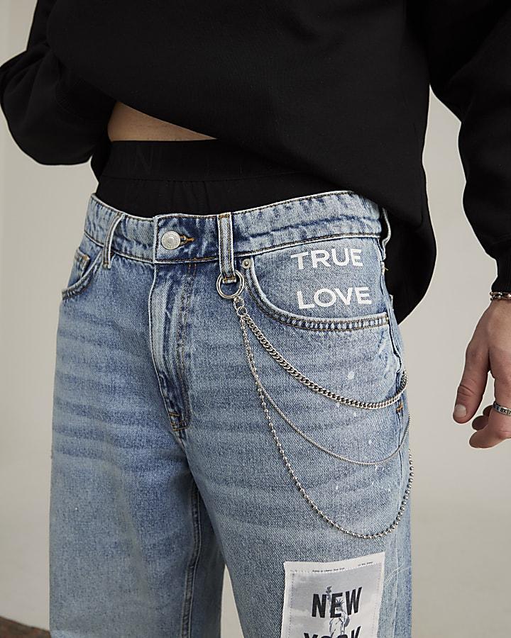 River Island Real Hackney Dave Blue NY Loose Fit Jeans