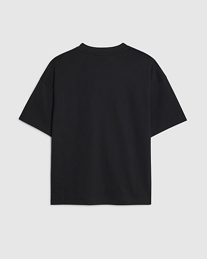 River Island Real Hackney Dave Boys Black Nice T-Shirt