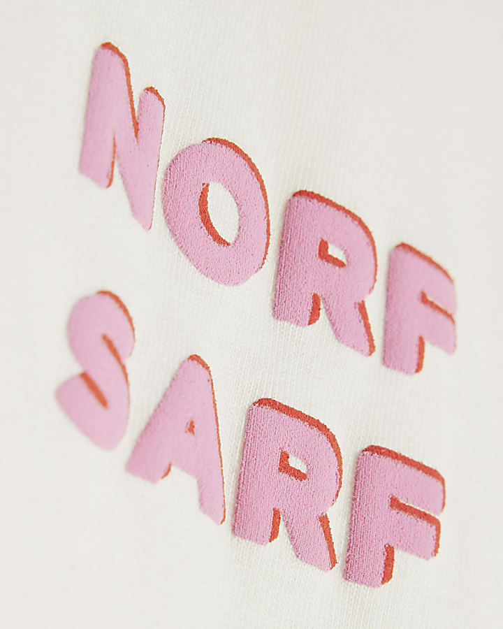 River Island Real Hackney Dave Cream Boys Norf T-shirt