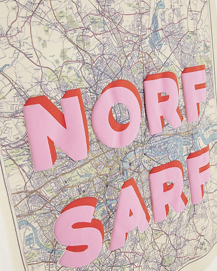 river island Real Hackney Dave Cream Boys Norf T-shirt