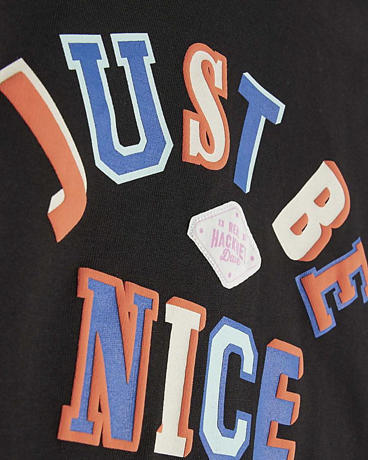 River Island Real Hackney Dave Mini Black Nice T-Shirt