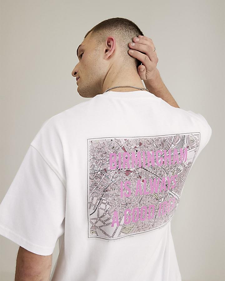 River Island Real Hackney Dave White Birmingham T-Shirt