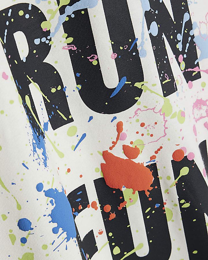 river island Real Hackney Dave White Boys Fun T-Shirt