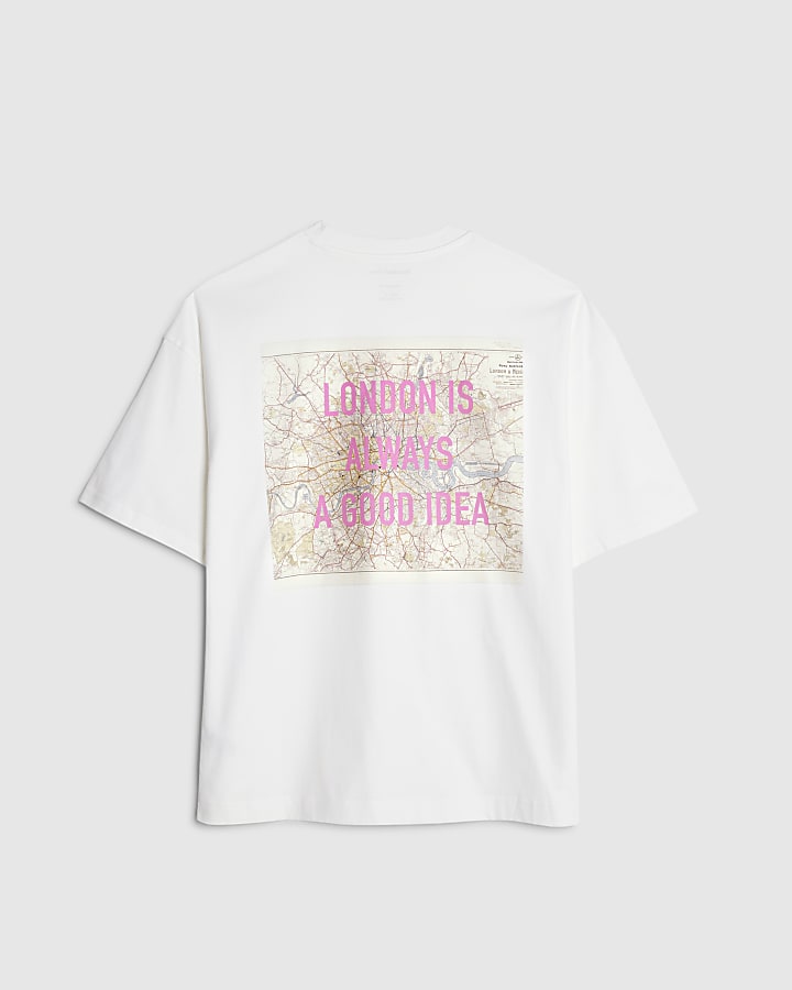 river island Real Hackney Dave White London T-Shirt