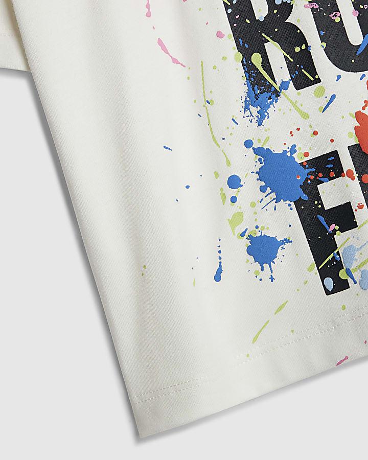 River Island Real Hackney Dave White Mini Fun T-Shirt